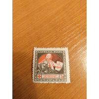 1920 Латвия Мих 51z напечатаны на обороте денежных знаков Авалова-Бермонта почтово-благотворительные Красный Крест медицина война  (2-5)
