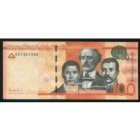 Доминиканская Республика (Доминикана) 100 песо 2015 г. P190b. Серия DX. UNC