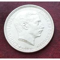 Серебро 0.800! Дания 2 кроны, 1930 60 лет со дня рождения Короля Кристиана X