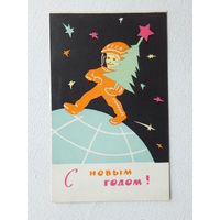 Векслер с новым годом 1967  9х15 см открытка БССР