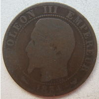 Франция 5 сантимов 1854 г. Наполеон III (gl)