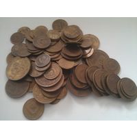 Монеты СССР (1,2,3,5 копеек, разные года). 95 штук