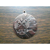 Медаль спортивная наградная. Россия герб орел. "Бронза" или 3 место. ТМ. D=40 мм. G=2 мм.