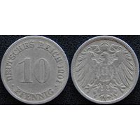 YS: Германия, Рейх, 10 пфеннигов 1901D, KM# 12