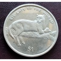Сьерра-Леоне 1 доллар, 2001 Большие кошки мира - Чёрная пантера