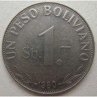 Боливия 1 песо 1980 г.
