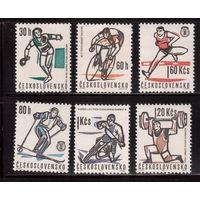 Чехословакия-1963,(Мих.1377-1382) , ** , Спорт