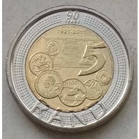 ЮАР 5 рандов 2011 г. 90 лет Южноафриканскому Резервному Банку