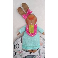 Кролик девочка примитивная куколка ручной работы ростик 30см