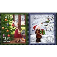 Lv795 Латвия 2010г. Рождественские марки - Рождество (MNH)