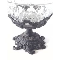 Чаша ваза конфетница стекло металл Европа