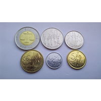 Эфиопия. набор 6 монет 1, 5, 10, 25, 50 центов, 1 быр 2004 - 2010 год