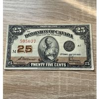 Канада Доминион 25 центов 1923 г.