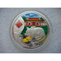 1 доллар 2008 Ниуэ Год мыши Китайский гороскоп Год крысы /В доме/ На богатство Серебро 999