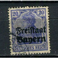 Бавария в составе Веймарской республики - 1919 - Надпечатка Freistaat Bayern 20Pf - [Mi.142] - 1 марка. Гашеная.  (Лот 144CB)