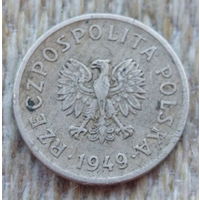 Польша 10 грошей 1949 года. Никель.