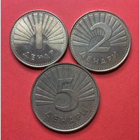 Македония, 1,2 и 5 динаров 1993г.
