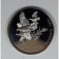 Канада 50 центов 1995 Птицы Канады - Белохвостая куропатка /Lagopus leucurus/