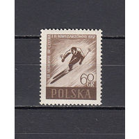 Спорт. Лыжник. Польша. 1957. 1 марка. Michel N 1002 (1,7 е)