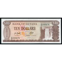 Гайана 10 долларов 1992 г. Р23f. UNC