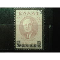 Греция 1945 Памяти президента США Рузвельта. Траурная марка