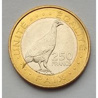 Джибути 250 франков 2012 г. В холдере