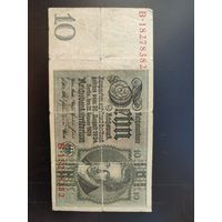 Германия. 10 марок 1929 года.  Веймарская республика.