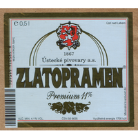 Этикетка пива Zlatopramen Е376