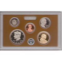 Годовой набор монет США 2013 г. с одним долларом Сакагавея "Делаверский договор 1778 года" двор S (1; 10; 25; 50 центов + 1 доллар) _Proof Set
