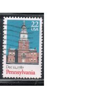 США-1987, (Мих.1942), гаш., Штат Пенсильвания, Архитектура. (одиночка)