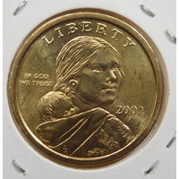 США 1 доллар 2002 Парящий орёл Сакагавея Индианка двор P