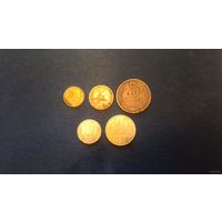 Набор монет СССР 1988 г. 1, 2, 5, 10, 20 копеек