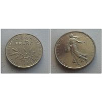 1/2 франка Франция 1965 год, KM# 931.1, 1/2 FRANC, из мешка