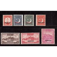 Пакистан-1948,(Мих.15-27С)  ** (1 м- *) , Служебные марки, Стандарт, Архитектура, 7 марок