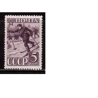 СССР-1941 (Заг.694А) **, греб. 12 1/2-12 ,  23-год Красной Армии, Лыжник