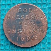 США Новая Англия 1 цент 1694 года. Слон. Новогодняя распродажа!