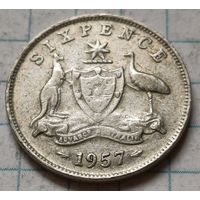 Австралия 6 пенсов, 1957      ( 2-5-4 )