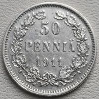 Финляндия в составе РИ 50 пенни 1911, серебро