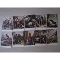 Рисунки М.А.Таранова к басням И.А.Крылова. Комплект из 10 открыток.