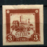 Германия - Гисен - Местные марки - 1888 - Городской пейзаж 3Pf - [Mi.41B] - 1 марка. MH.  (Лот 121AK)