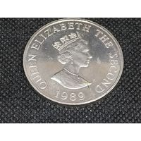 Монета 2 фунта 1989 года. Олдерни. Королевский визит.