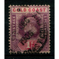 Британские колонии - Золотой Берег - 1904/13г. - король Эдуард VII, 1 Р - 1 марка - гашёная. Без МЦ!