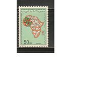 Мавритания-1990 (Мих.968) ** , Карта, Флаги, Почта, (одиночка)