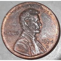 США 1 цент, 1994 Lincoln Cent Отметка монетного двора: "D" - Денвер (14-20-20)