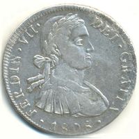 Мексика (Испанская). Фердинанд VII. 8 риалов 1808 г.