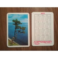 Карманный календарик.1977 год.Аэрофлот