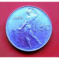 34-25 Италия, 50 лир 1969 г.