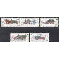 История пожарного транспорта СССР 1984 год (5582-5586) серия из 5 марок