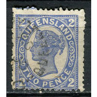 Австралийские штаты - Квинсленд - 1897/1907 - Королева Виктория 2Р - [Mi.96] - 1 марка. Гашеная.  (LOT Eu16)-T10P10