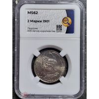 2 марки 1901 , ННР , ms62,Династия , Пруссия